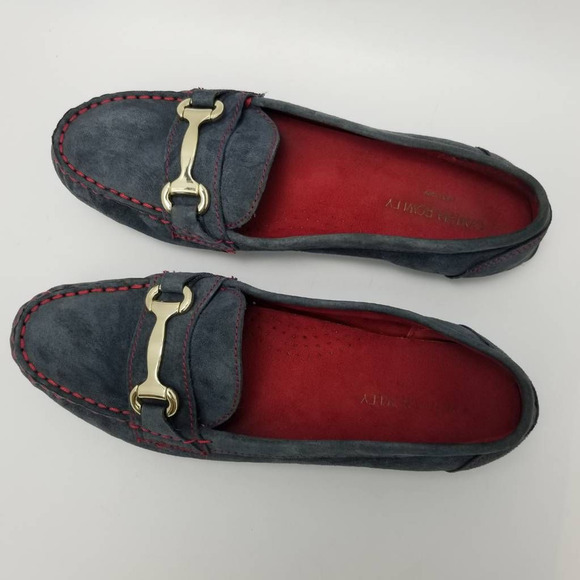 Cynthia Rowley Womens Seeker Driving Loafer Flat Shoes Blue Leather Slip On 9.5M - Picture 12 of 12